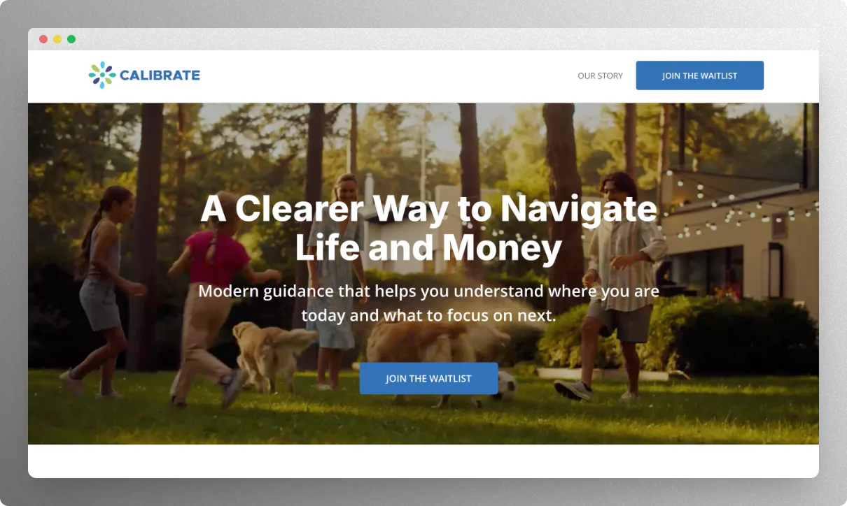 Calibrate financial planning dashboard