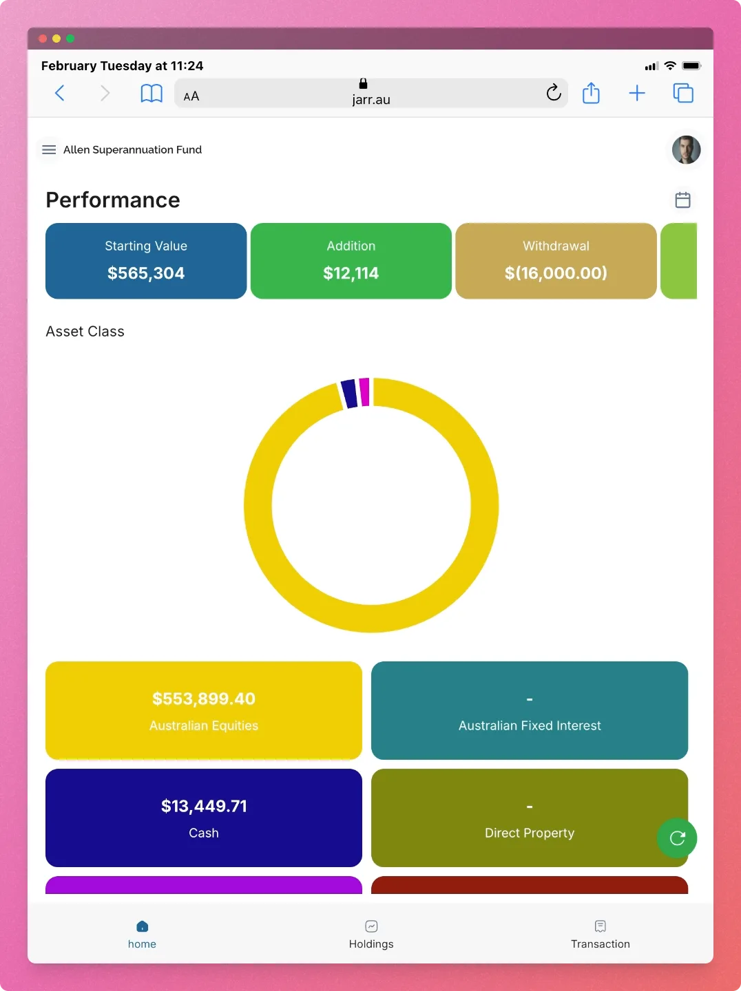 Jarr asset class breakdown